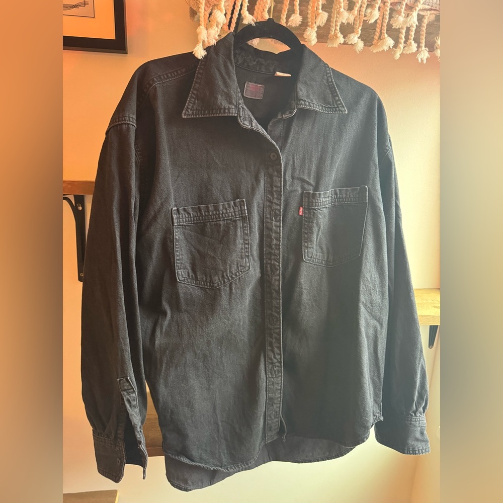 Levi’s Black Denim Oversized Button-Up Shirt